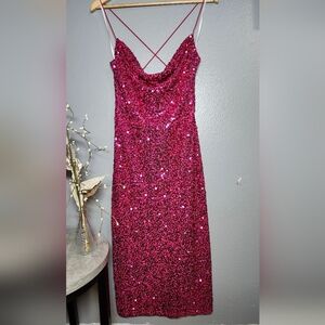 Glamorous Backless Sequin Dress